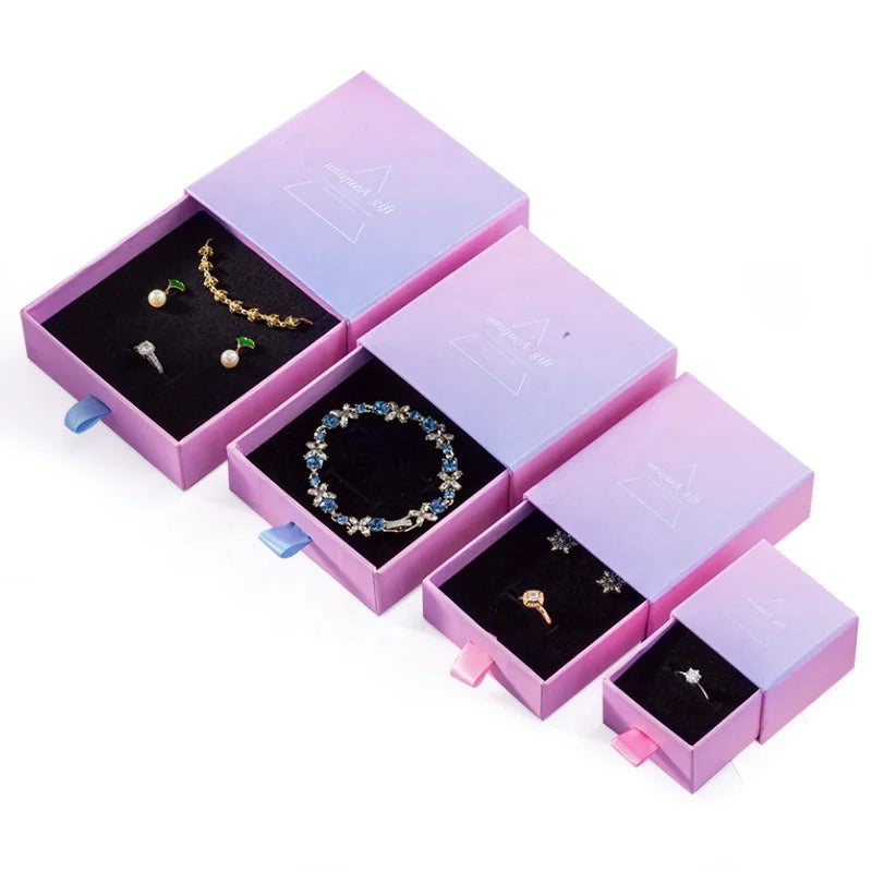 Factory Outlet Ring Earrings Packaging Box Gradient Drawer Jewelry Box Pull-out Jewelry Box Customized