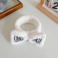 Custom Logo Soft Coral Fleece Turban Bowknot Embroidery Fancy OMG Hairbands for Makeup Shower Spa Yoga