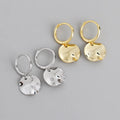Fashion Jewelry 925 Sterling Silver Punk Earrings Irregular Surface Wave Round Shape Gold Plated Hoop Earrings for Women
