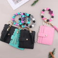 New Cartoon Dog Paw Card Holder Accessories Beaded DIY Dog Paw Silicone Bracelet Wallet Keychain Women