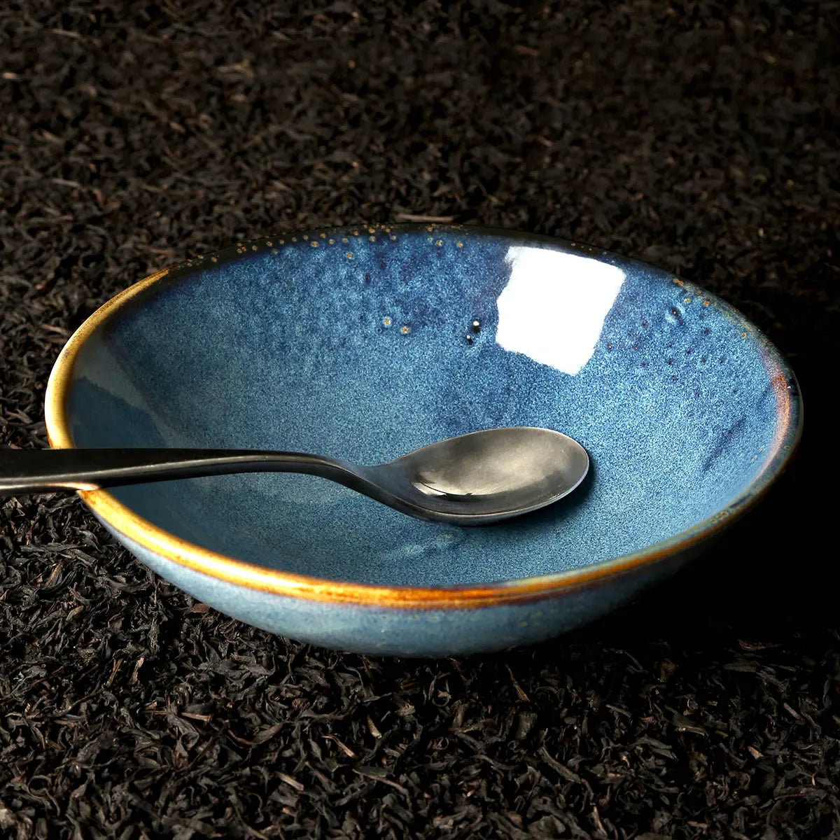 Factory Direct Wholesale Ceramic Fruit and Salad Bowlrestaurant Blue Porcelain Serving Soup Ramen Bowl Set