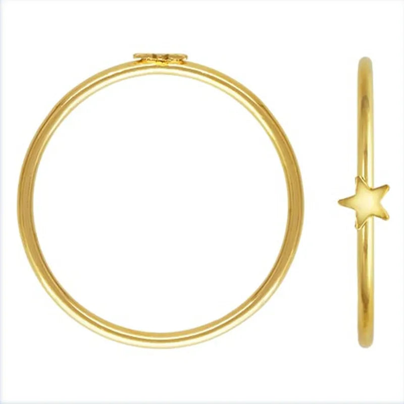 Vintage Star Stacking Ring Wholesale Woman Tiny Jewelry Gold Filled Ring
