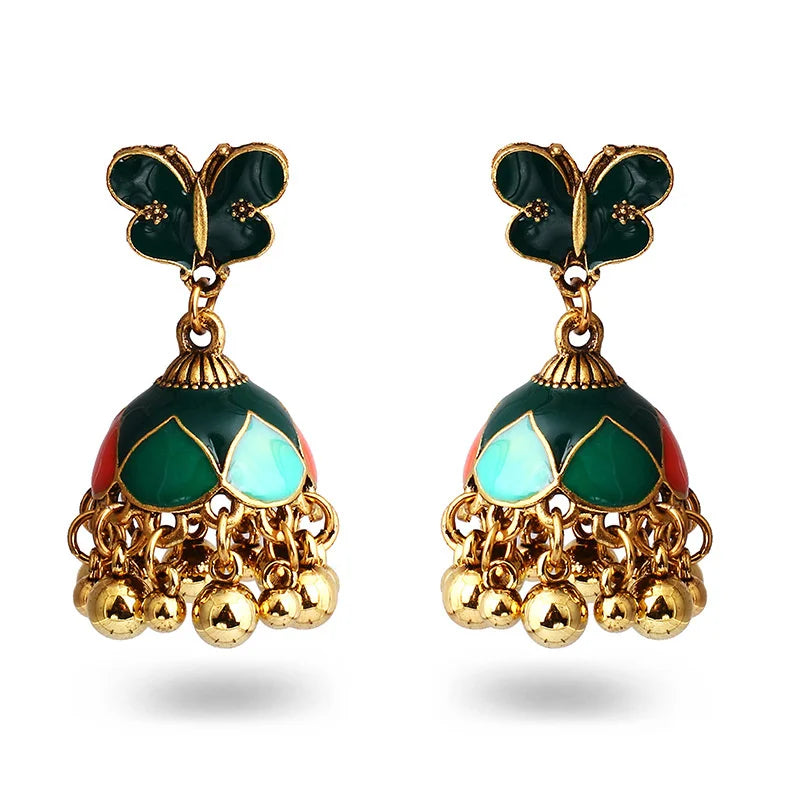 Vintage Indian Drop Earrings Chandelier Earrings Gypsy Tribal Beaded Fashion Jewelry
