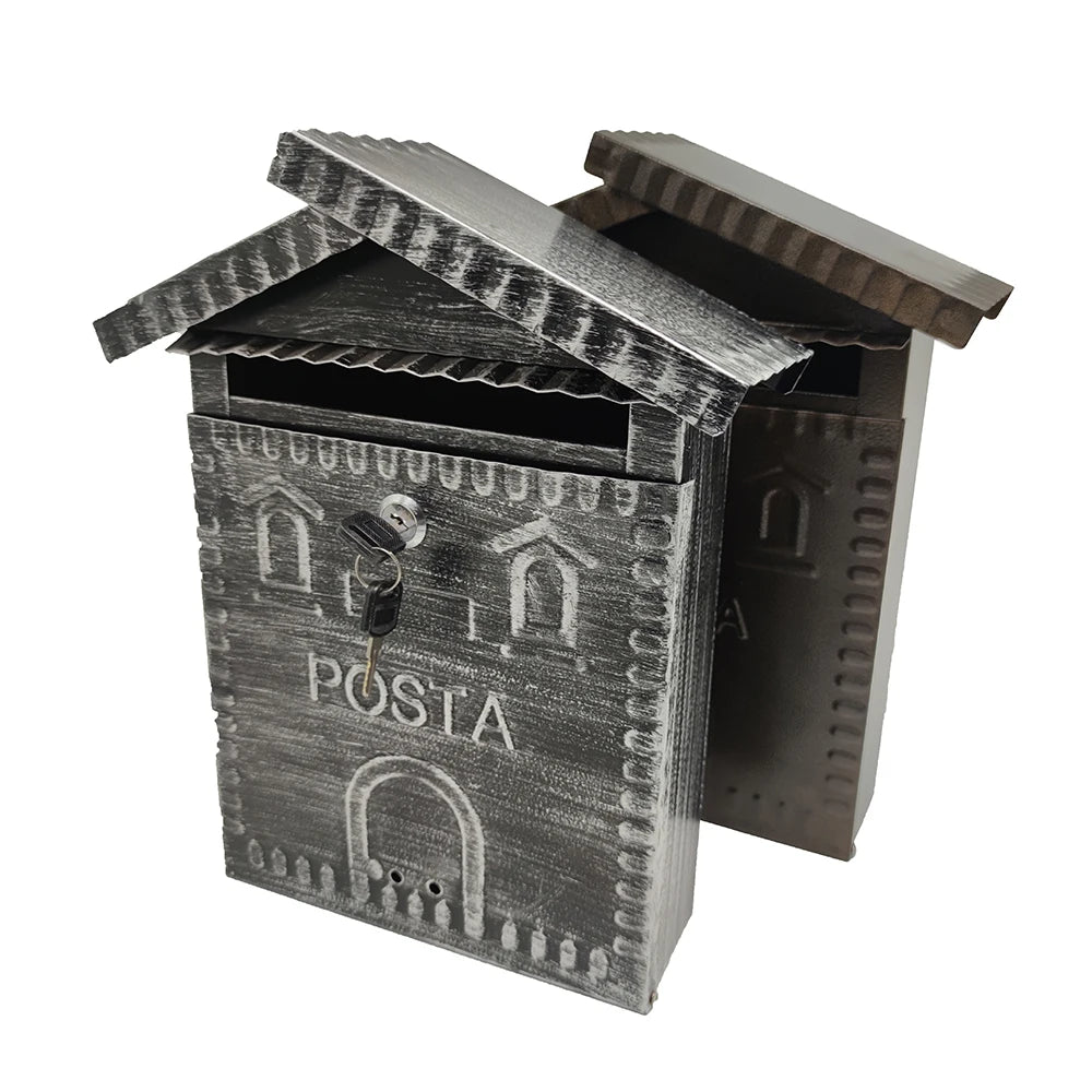 A Wall Mounted Outdoor Hot Selling Antique Retro Castle Villa and  Gothic Style Mailbox