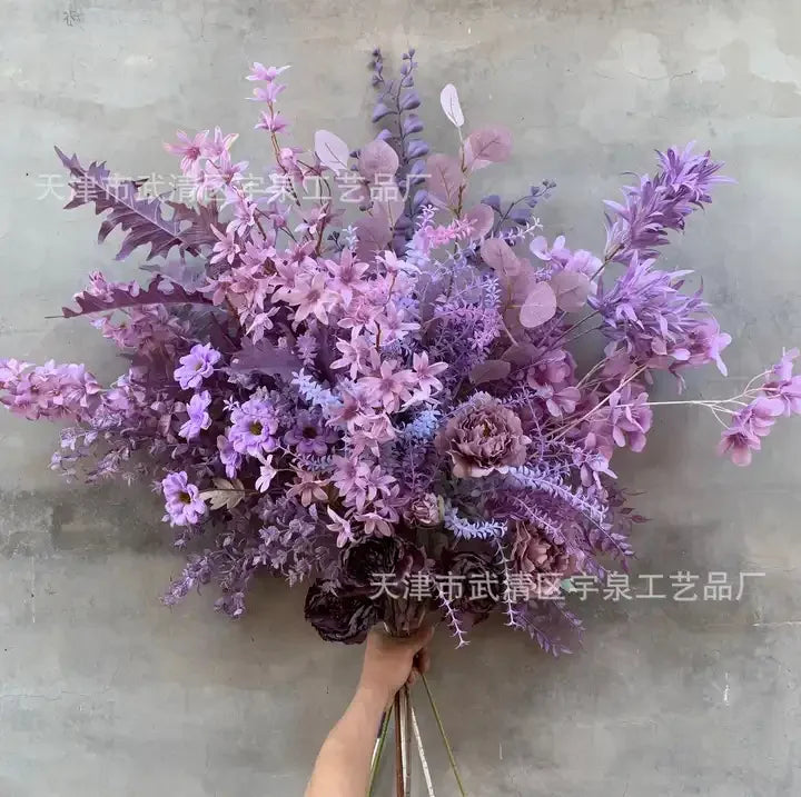 O-X535 Purple Silk Flowers Flowers for Decoration Wedding Artificial High Simulation Artificial Flower Centerpiece Wedding