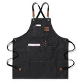 Adjustable Leather Strap Tie Heavy Duty Moisture Wicking Breathable Cotton Canvas Sleeveless Bib Apron for SANITARY Use