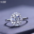 Silver 925 Original Brilliant Cut 1.5 Carat Diamond Test Past D Color Moissanite Oval Shape Snowflake Ring Women Fine Jewelry