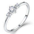 High Quality Rhodium Plated 925 Sterling Silver 6A Moissanite Three Stone Promise Engagement Ring Jewelry