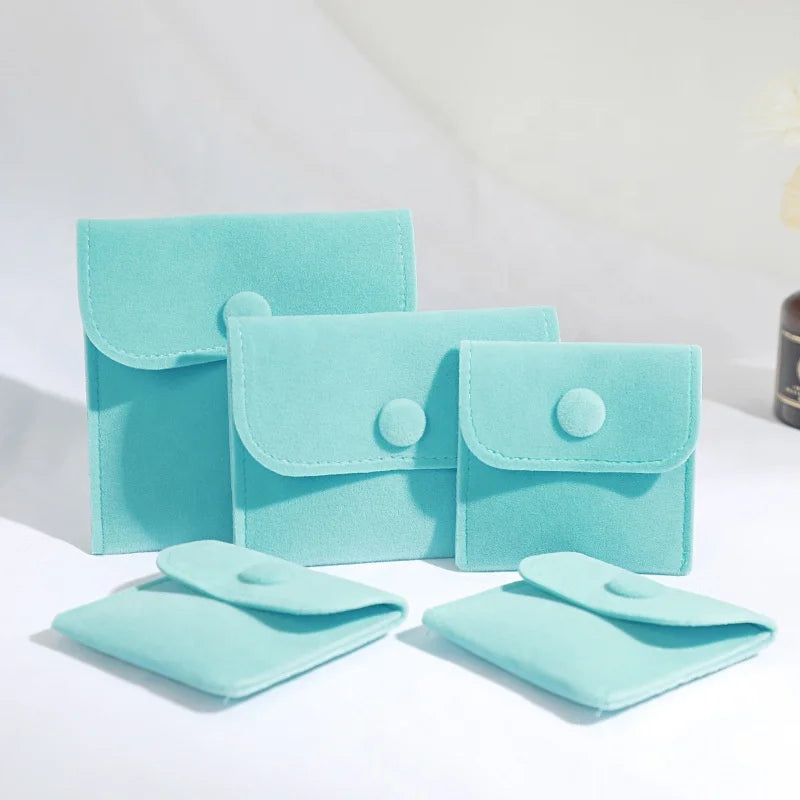 Small Earring Necklace Bracelet Ring Velvet Envelope Flap Packaging Microfiber Custom Jewellery Bag Jewelry Pouch With Logo