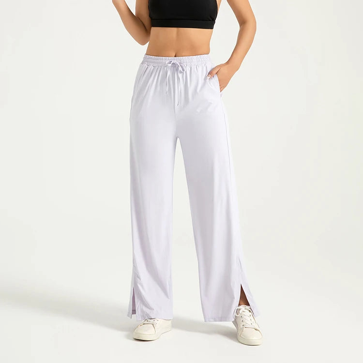 Wholesale High Waist Yoga Breathable Lightweight Women Yoga  Tummy Control Fitness Yoga Wide Leg Pants
