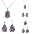 New Fashion Tibetan Buddhism Style Huggie Earrings with CZ Stones Claw Setting Alloy Jewelry Set for Unisex Occasions
