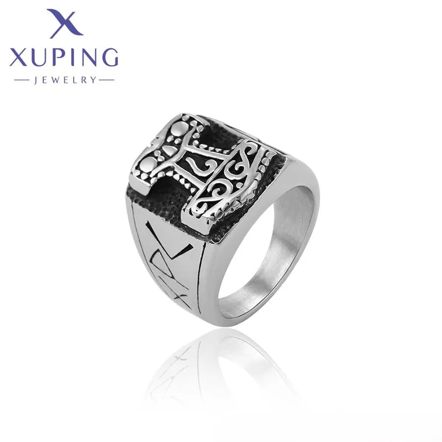 15778 XUPING JEWELRY Black Gun Color Elegant Stainless Steel Fashion Fine Couple Engagement Adjustable Jewelry Ring