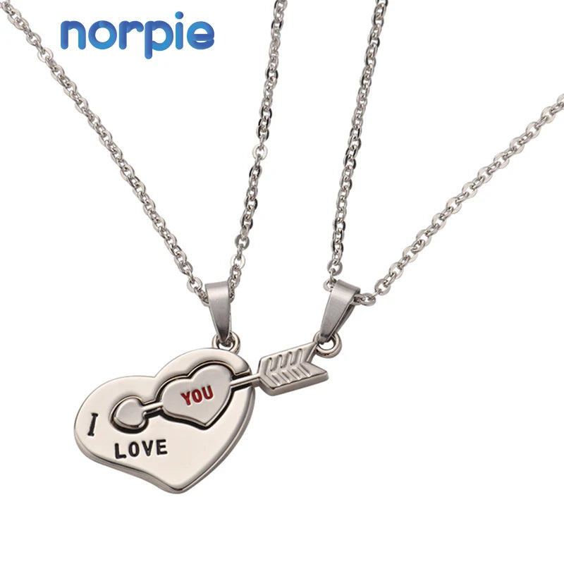 20%off Metal Crafts Magnetic Necklace Party Jewelry Laser Engraving  I LOVE YOU Custom Couple Necklace