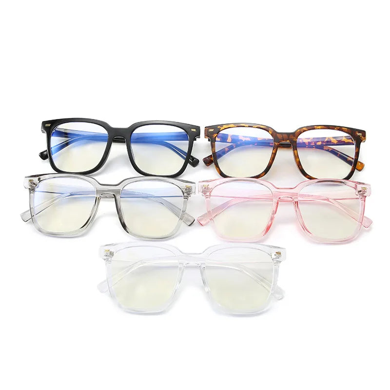 Anti-Blu-ray Retro Large Frame Flat Lens Men's and Women's Ultralight Glasses Frame Korean Trend Flat Lens