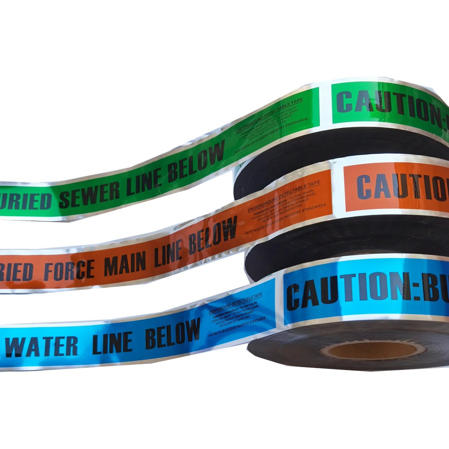 Underground Detective Magnetic Caution Tape Detectable Warning Tape Tear-Resistant Hazard Marker Huaan DT012 ISO Certified for
