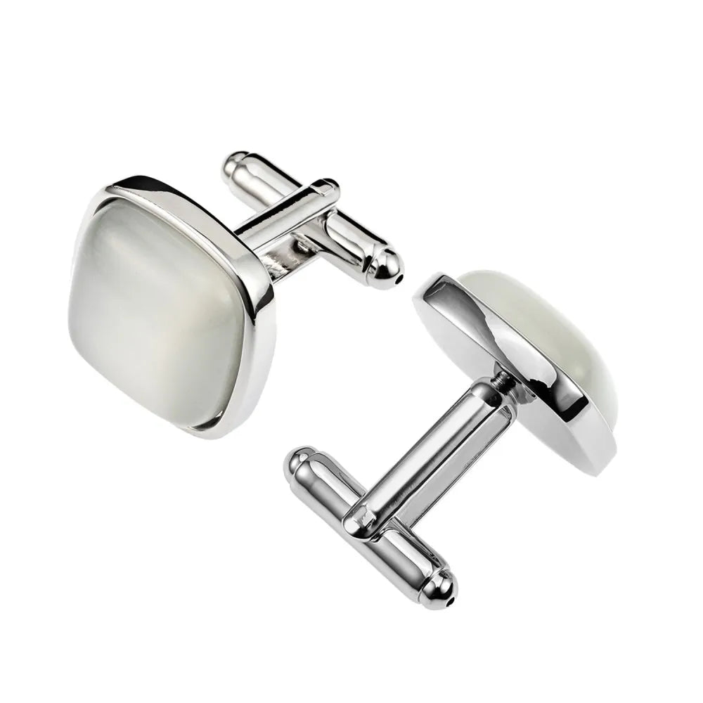 Stock Low Key Luxury Cat's Eye Stone Mens Shirt Cufflinks Fashionable Steel Men's Jewelry Wedding Engagement Gift