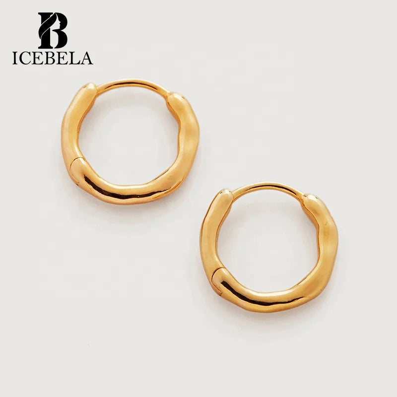 Wholesale Designer 18k Gold Plated 925 Sterling Silver Minimalist Siren Muse Huggie Earring Fine Jewelry Hoop Earrings for Girls