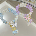 Chinese Style Glass Beads Bamboo Joint Bracelet Colorful Crystal Beaded Butterfly Charm Bracelet Jewelry for Women Girls