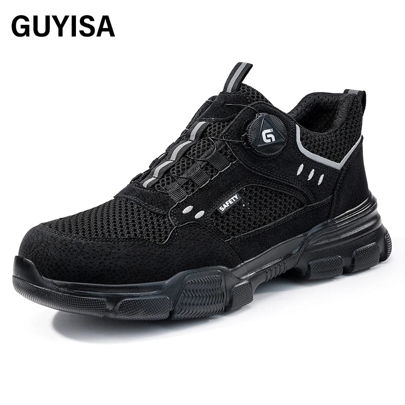GUYISA's New Khaki Work Shoe Series Summer Wear European Standard Steel Toe Safety Shoes