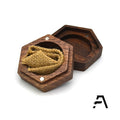 Honeycomb Hexagon Walnut Wedding Ring Storage Box Magnetic Closure Engraved Printing Square Pattern Fancy Brand Jewelry
