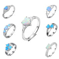 Ready to Ship Hot Sale Opal Rings Silver 925 Jewelry Heart Ring Jewelry for Women Wedding Engagement Party