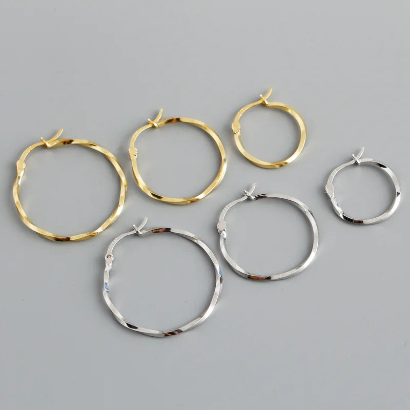 New Arrived 925 Silver Jewelry 18K Gold Plated Fashion Hoop Earrings Sterling Silver Vintage Earrings for Women