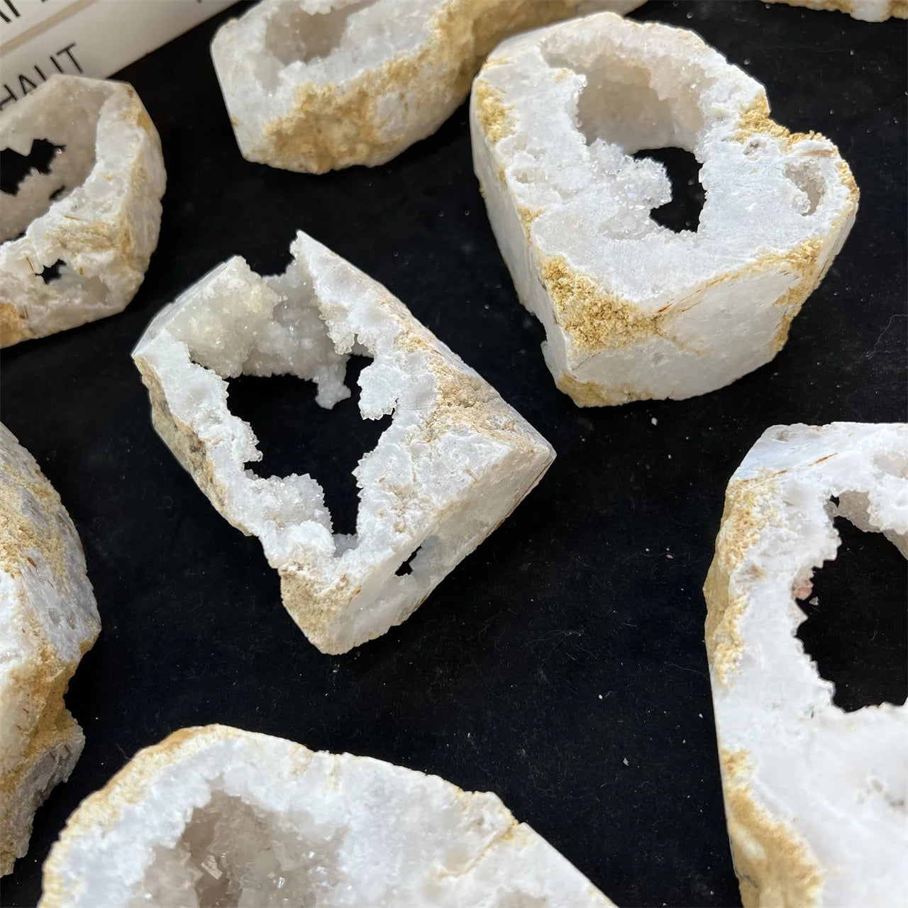Natural Crystal Agate Point  Healing Stone White Agate Druzy Tower