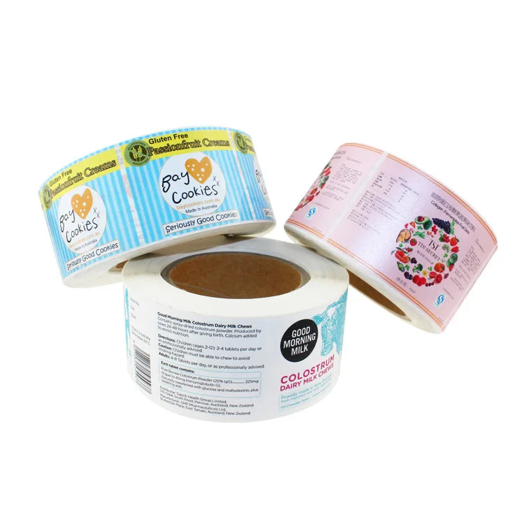 Custom Waterproof Self Adhesive Sticker Labels Bottled Fruit Juice Jar Label CMYK Printing Roll Label