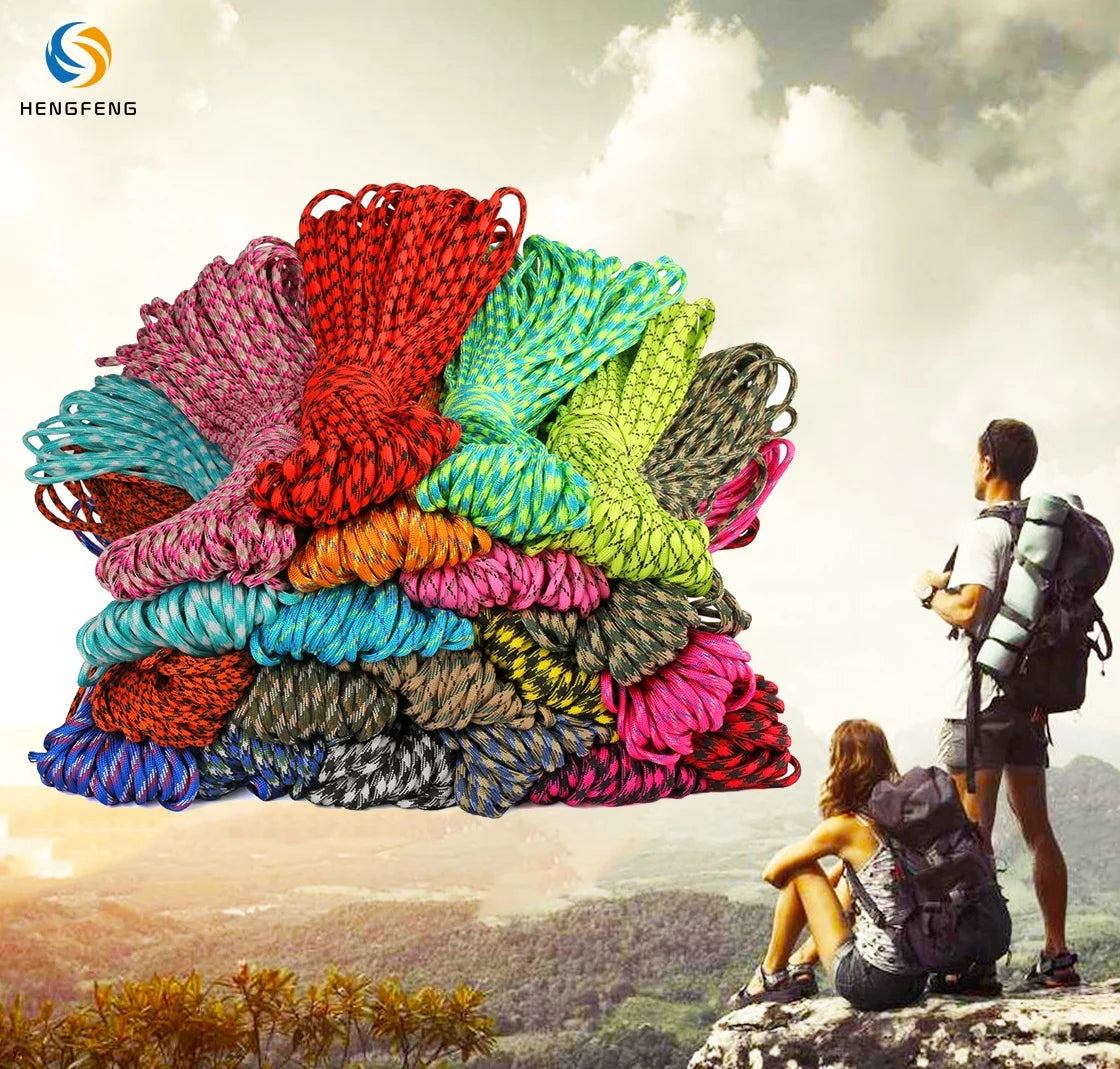Wholesale Custom Macrame Cord 5mm 750 Para Cord Rope 3mm 4mm 5mm Sizes for Bags Garments Parachute Use Nylon Paracord