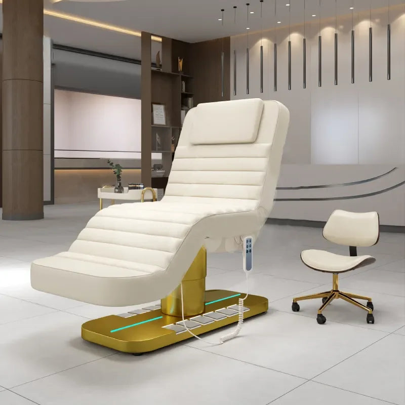 Union Win Adjustable Foldable Milking Chair Electric Cosmetic Table Luxury Portable Facial Tattoo Beauty Table ElectricLash Bed