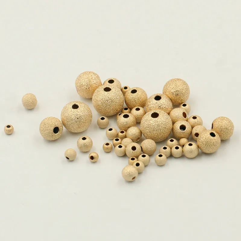 Real 14K Gold Stardust Spacer Beads for Jewelry Components Gold Filled Beads