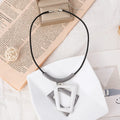 TongLing Necklace Punk Angle Design Geometric Pendant Clavicle Chain Interlocking Square Pendant Necklace