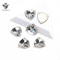 3272 Clear Rhinestone Fat Triangle Three Holes Crystal AB 12mm 16mm 22mm Cut Surface Sewing Glass Rhinestones
