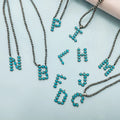 2023 Fashion 26 Turquoise A-Z Letters Western 4mm Navajo Pearl Necklace for Unisex