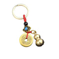 Fortune Chinese Feng Shui Antique Coins Keyring Good Fortune Soild Gourd Keychain Wealth Success Jewelry Color Random