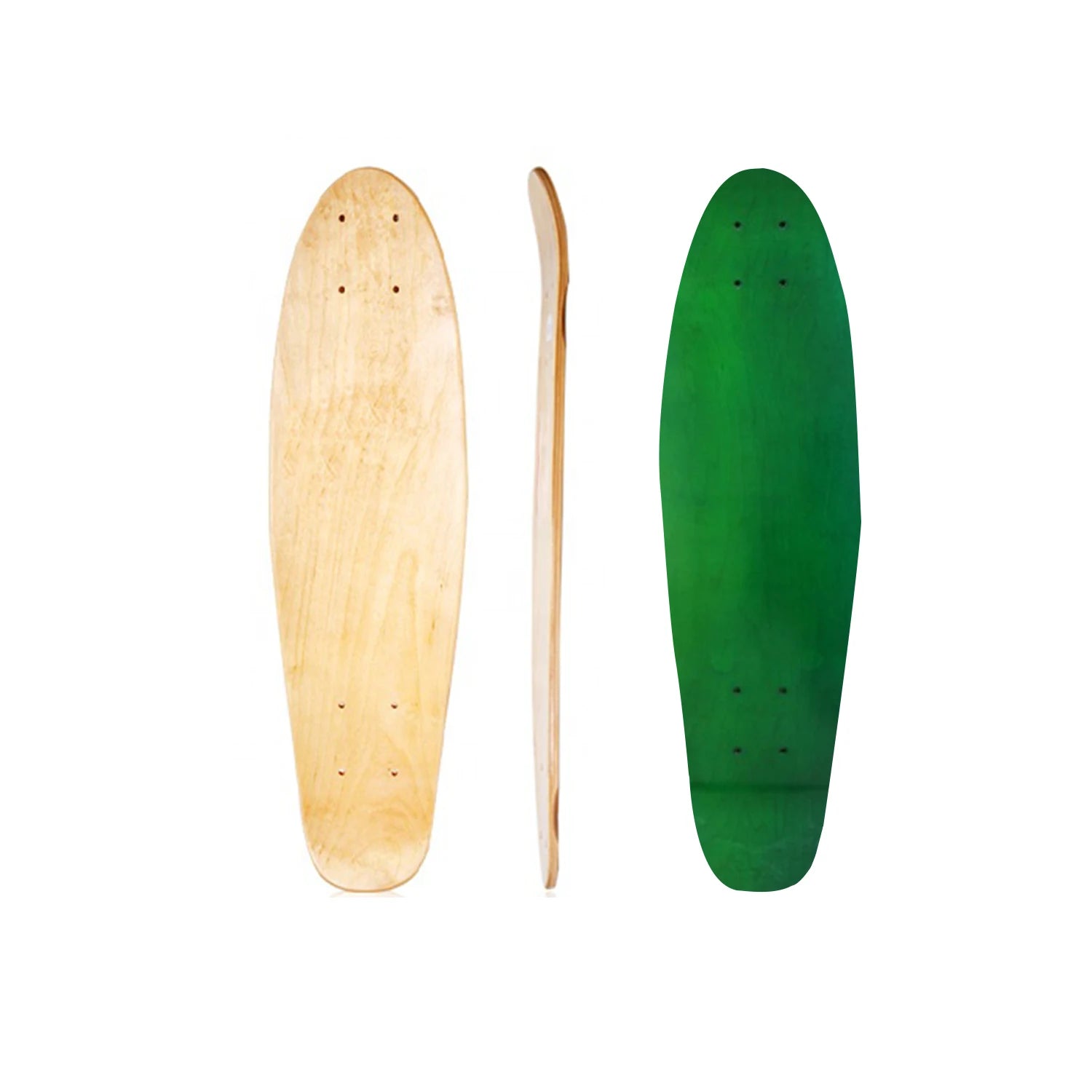 Wholesale Blank 7-Layer Land Surf Skateboard Deck Natural Maple Round Fish Board Deck Longboard Deck