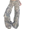 2025 Hot Sale Autumn Women Camouflage Pants Straight Loose Low Rise Pockets Trendy Jeans for Women Jean Pants Denim