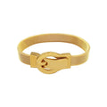 Waterproof Jewelry 18k Gold Plated Stainless Steel Wide Charm Belt Buckle Mesh Chain Bracelet for Women Gift YF3445