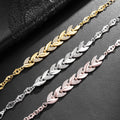 Women's Elegant 18K Gold-Plated Leaf Bracelet Fashionable Zinc Alloy Jewelry Popular Accessory for Personalized Design Gift