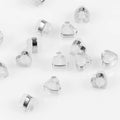 High Quality DIY Fashion Accessories Clear Silicone Ear Pad with Peach Heart Stud Soft Rubber Earring Backs Brass Metal Plating