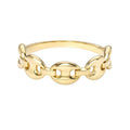 Fashion Jewelry 925 Sterling Silver Fashion Gold Oval Link Chain Ring Wholesale