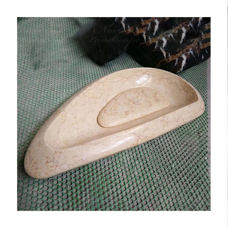 Modern Design Natural Stone Granite Marble Free Standing Toilet Bathroom Hand Basin with Drainer Customizable Size