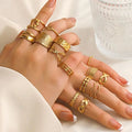 Fashion Jewelry Rings 18K Gold Plated Open Stainless Steel Ring for Women YRS306