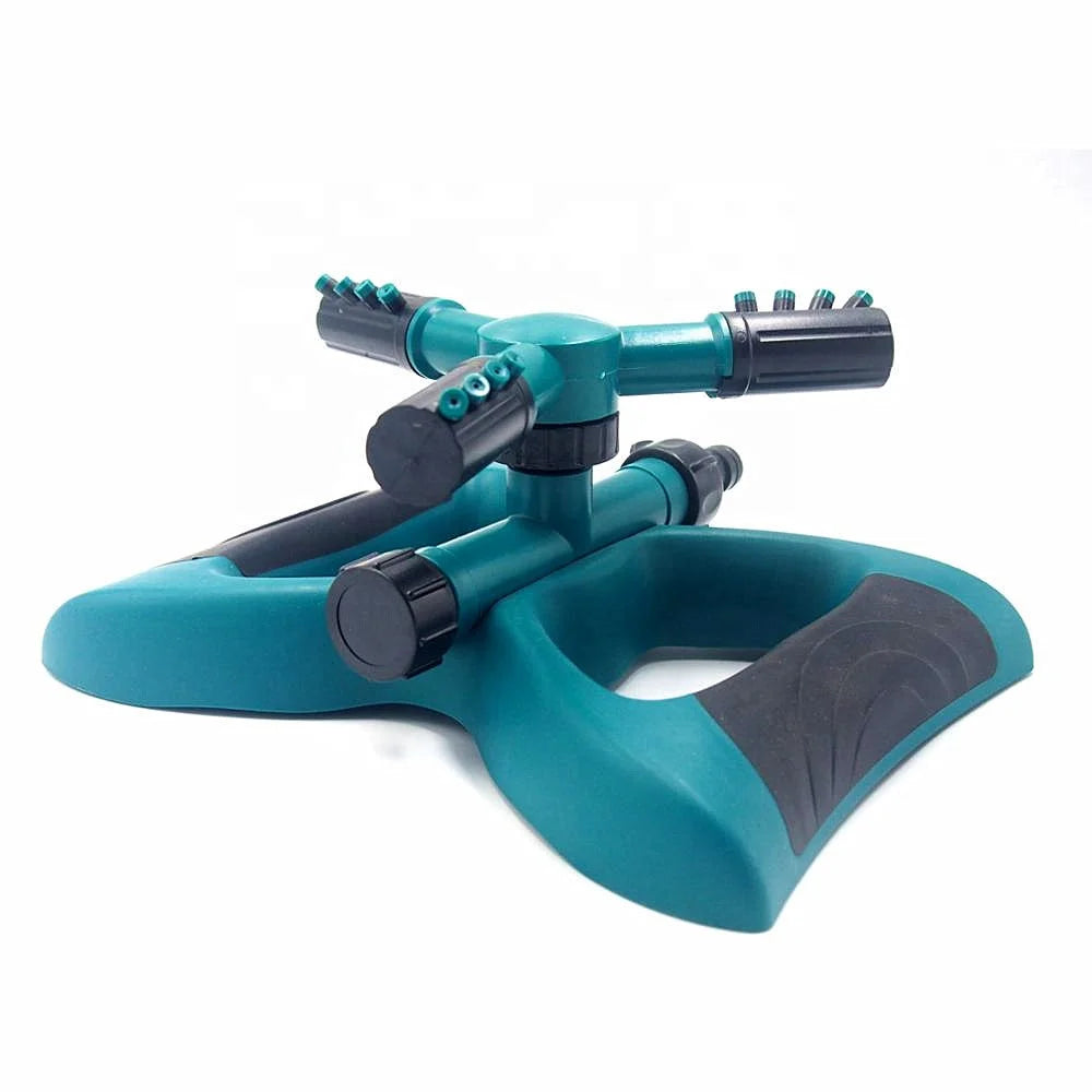 Adjustable Automatic Rotating Plastic 3-Arm Garden Sprinkler for Garden Lawn Watering Irrigation System
