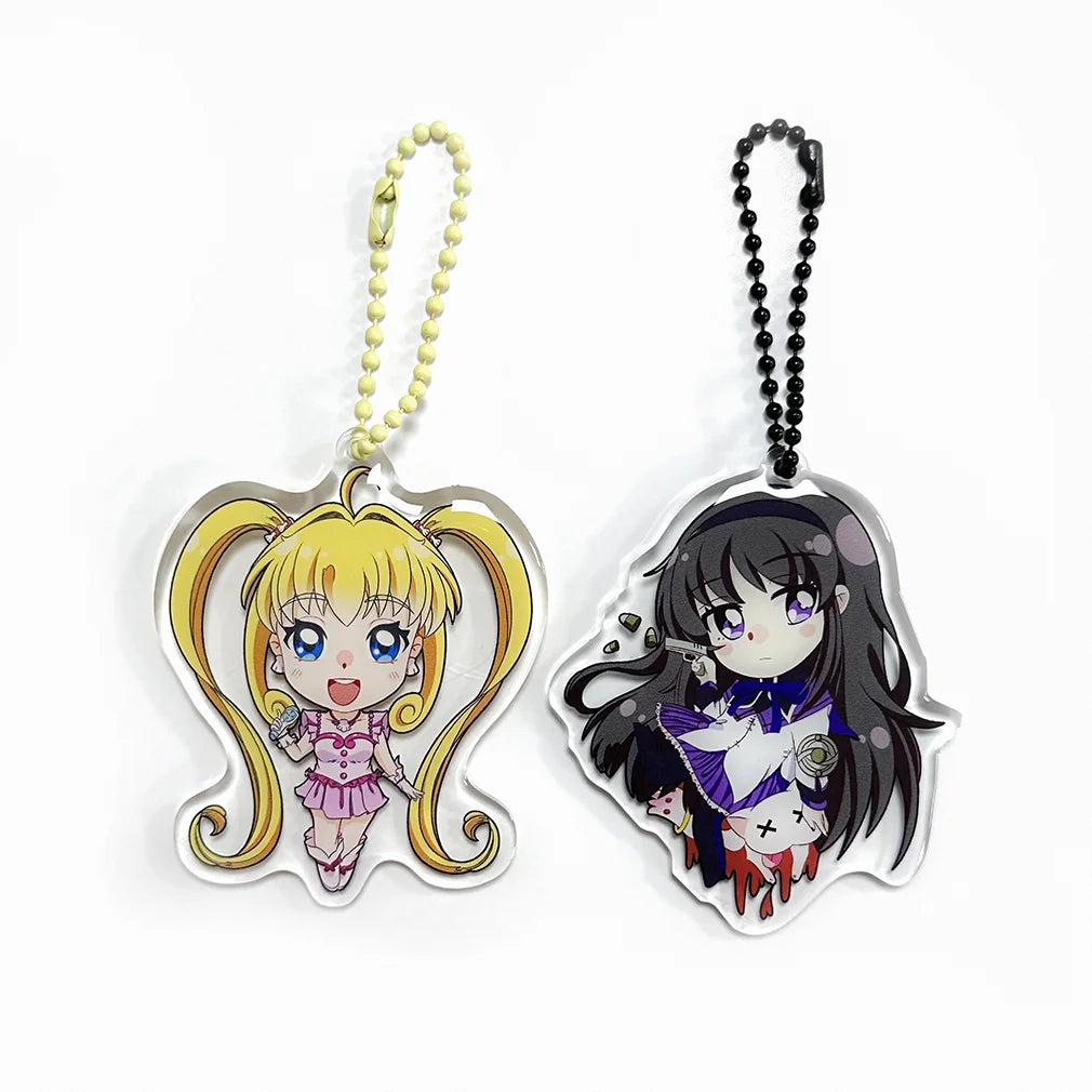 Custom Wholesale Cartoon Acrylic Keychain Customized Cartoon Gift Transparent Double Sided Acrylic Keychain Pendant