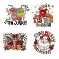 Customized Christmas Designs T-shirt  Plastisol Heat Transfer Iron on Stickers DTF Transfers Designs Ready to Press