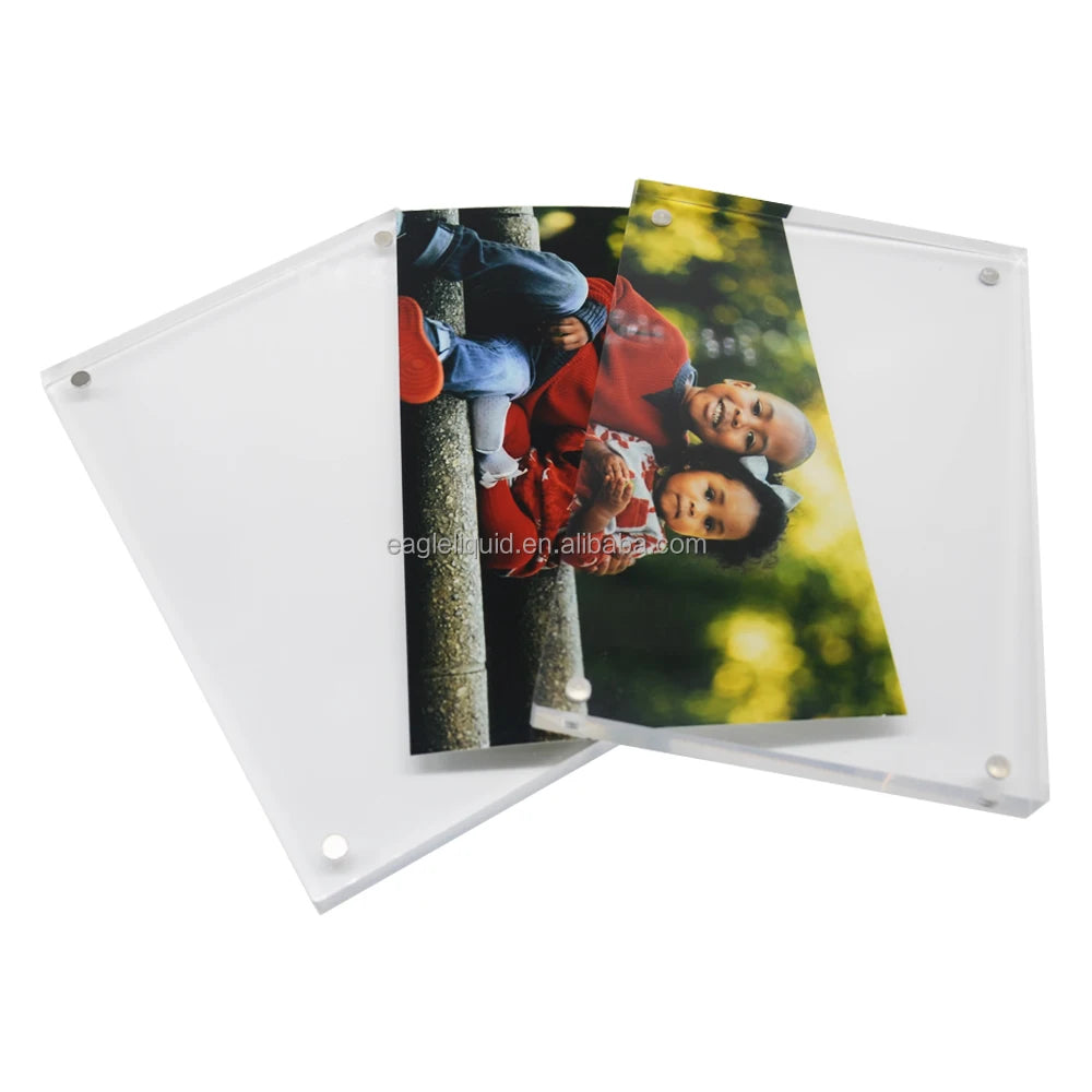 4R Photo Paper Insert clear Double Side Desktop Plastic Acrylic Magnetic Picture Frame