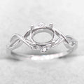 Semi Mount 5*7mm Sterling Silver Ring Frame Empty Blank Support Claw Setting S925 Base Holder Without Center Stone for DIY Inlay