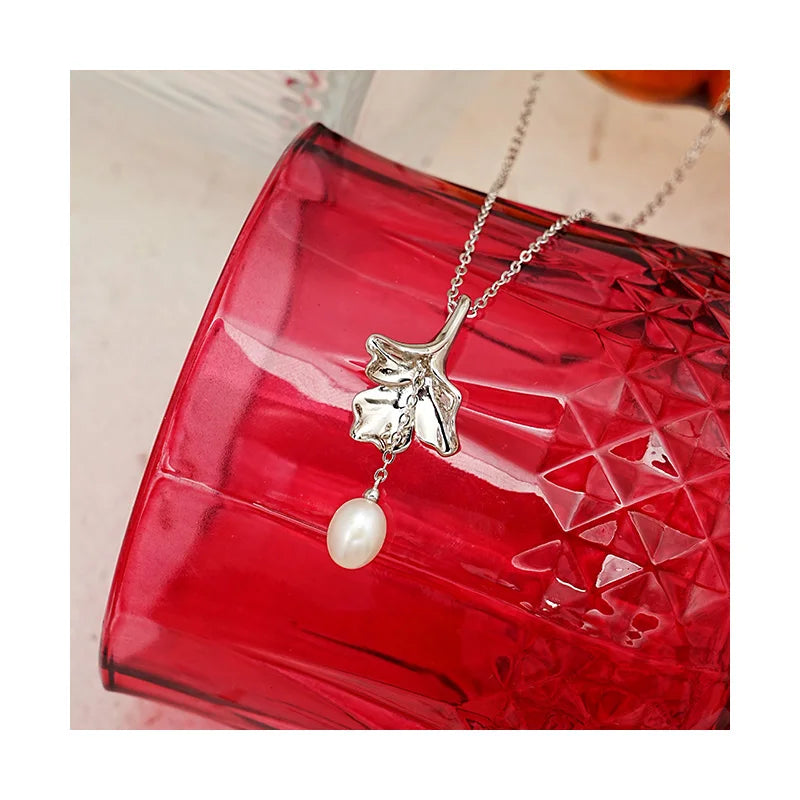Fast Delivery S925 Sterling Silver Necklace Women's Freshwater Pearl Pendant Collarbone Jewelry for Women Necklace