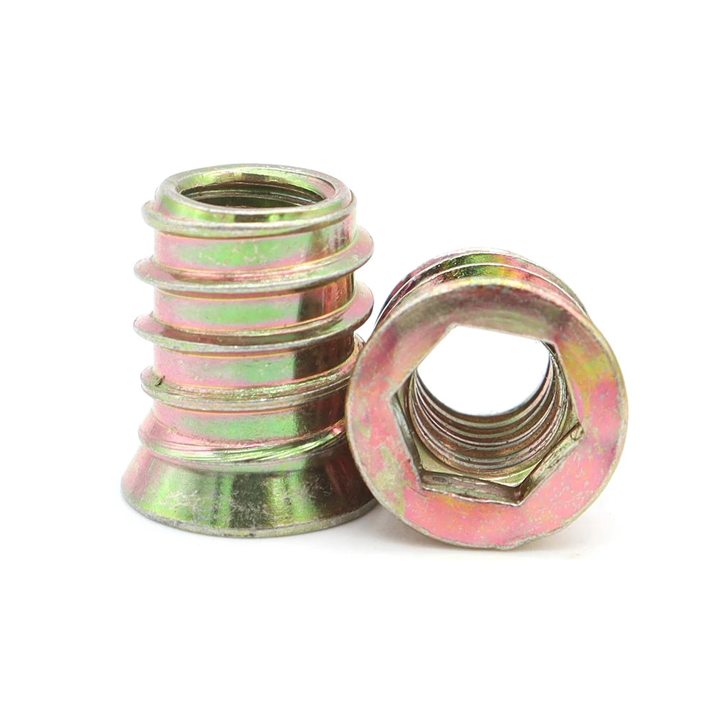 Furniture Wood Insert Nut Alloy Steel Yellow Zinc-Plated Tad Insert Coupling Nut and Bolt M8 for Wooden Products